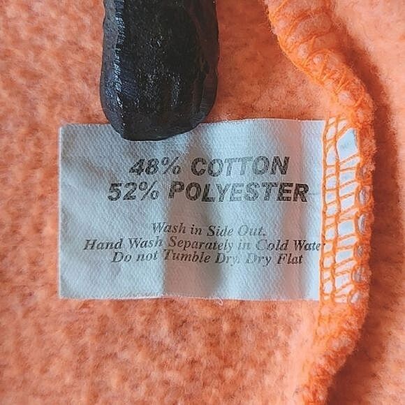 Vtg 80s fluorescent orange zip up hoodie - Picture 4 of 9